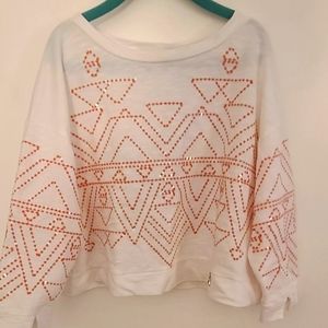 Patrizia Pepe Girls White Embellished Top Size 8